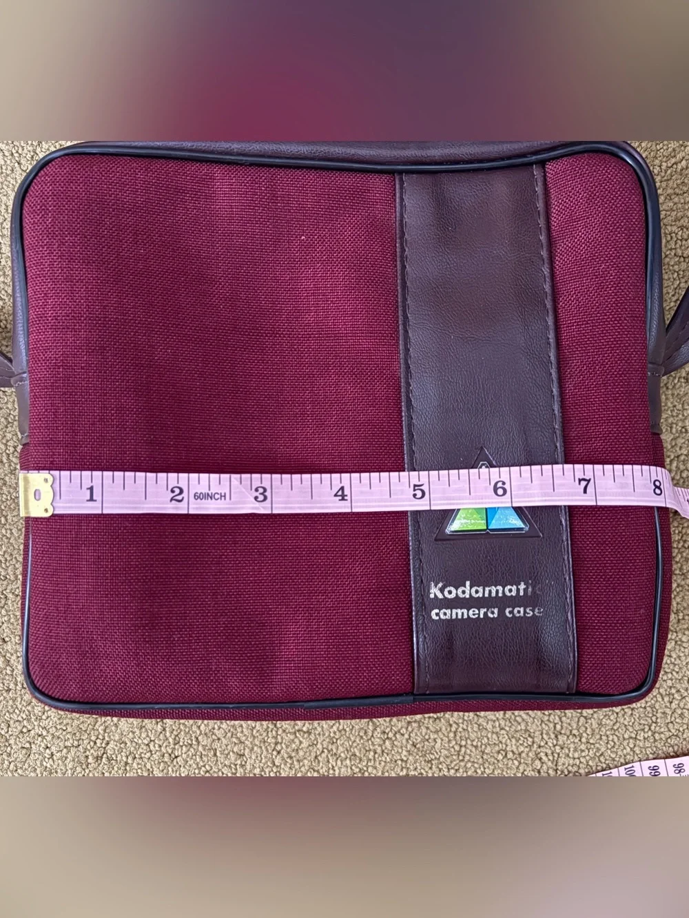 Vintage Kodak Kodamatic Camera Case Burgundy Retro Shoulder Bag